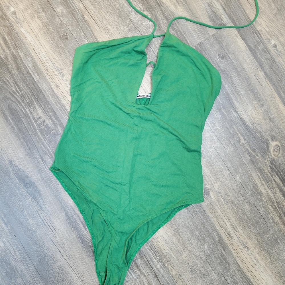 Reformation Green Bodysuit